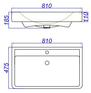 Раковина Lemark  Q 192185 белая 80 см